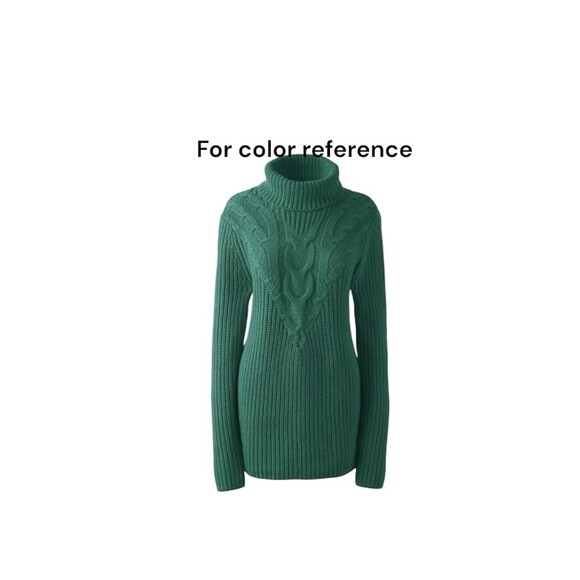 Lands' End Women's Knit Cable Turtleneck Sweater Green Midweight Sz 2X - Picture 6 of 6